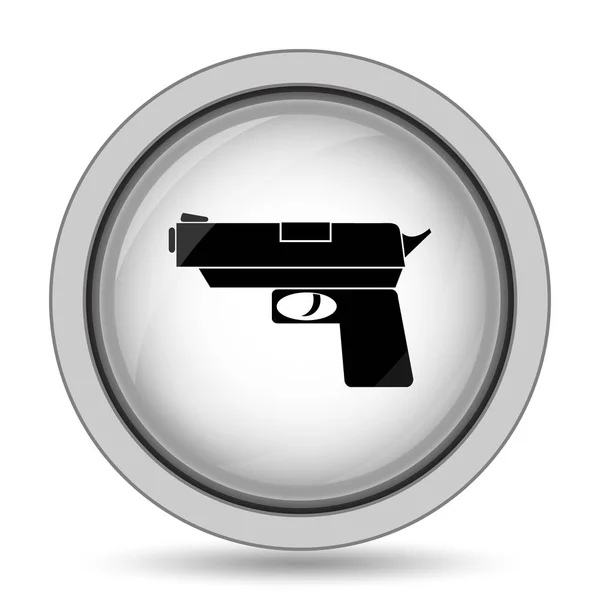 枪图标 白色背景上的互联网按钮 — 图库照片
