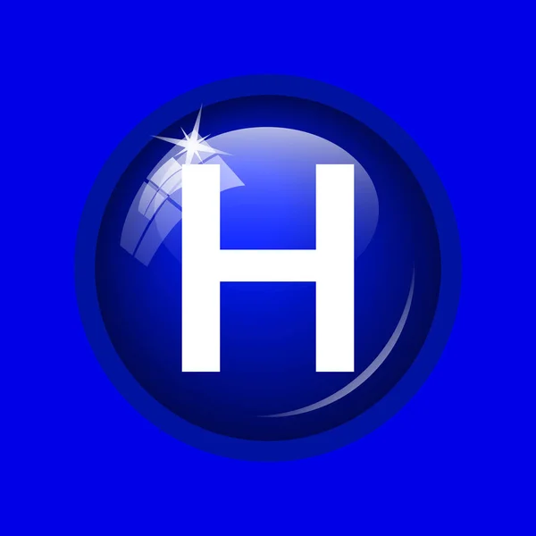 病院のアイコン 青色の背景のインター ネット ボタン — ストック写真