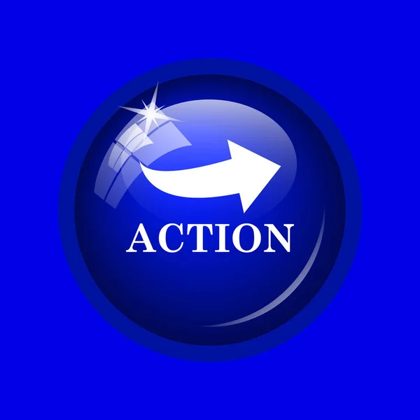 Action Icon Internet Button Blue Background — Stock Photo, Image