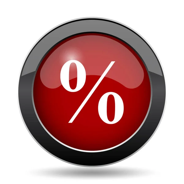 Percent Icon Internet Button White Background — Stock Photo, Image