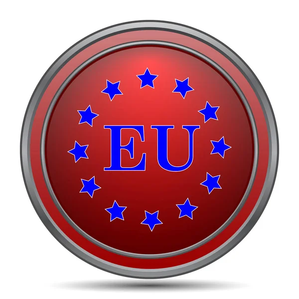 Ikona Evropské Unie Internet Tlačítko Bílém Pozadí — Stock fotografie