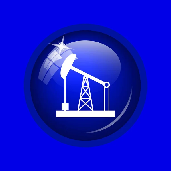 Значок Нефтяного Насоса Кнопка Интернет Синем Фоне — стоковое фото