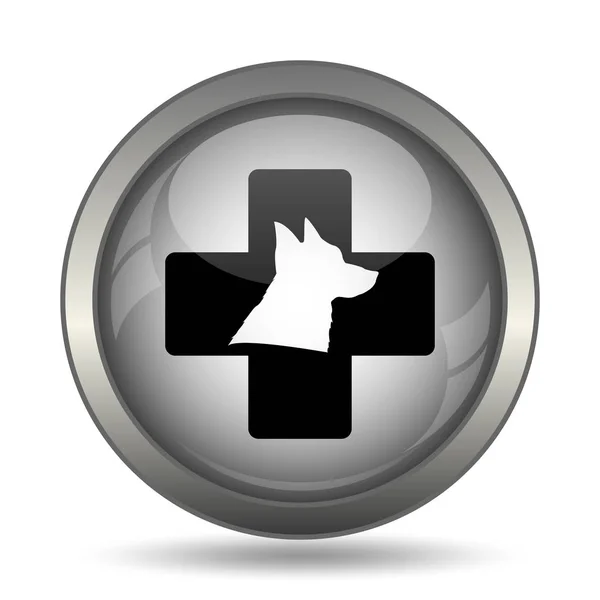 Veterinary Icon Black Website Button White Background — Stock Photo, Image