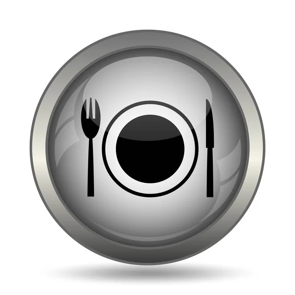 Restaurant Pictogram Zwarte Website Knop Witte Achtergrond — Stockfoto