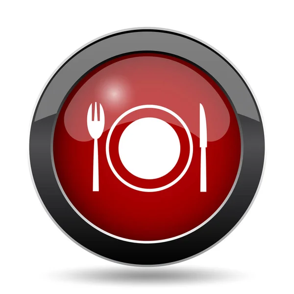 Icono Del Restaurante Botón Internet Sobre Fondo Blanco —  Fotos de Stock