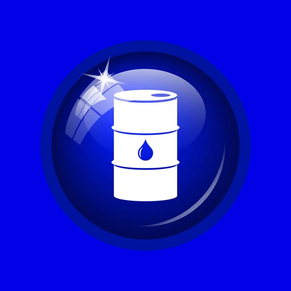Значок Бочки Нефтью Кнопка Интернет Синем Фоне — стоковое фото