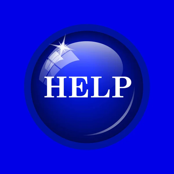 Hilfe Symbol Internet Taste Auf Blauem Hintergrund — Stockfoto