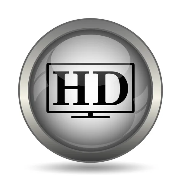 Τηλεόραση Ιστοσελίδα Εικονίδιο Μαύρο Κουμπί Λευκό Φόντο — Φωτογραφία Αρχείου