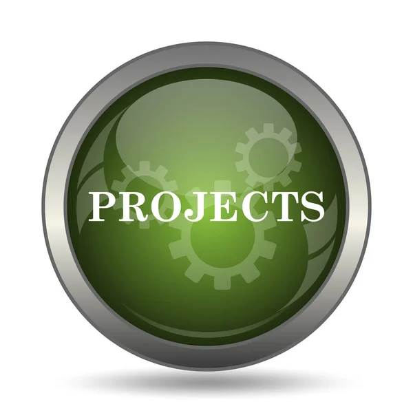 Icono Proyectos Botón Internet Sobre Fondo Blanco — Foto de Stock