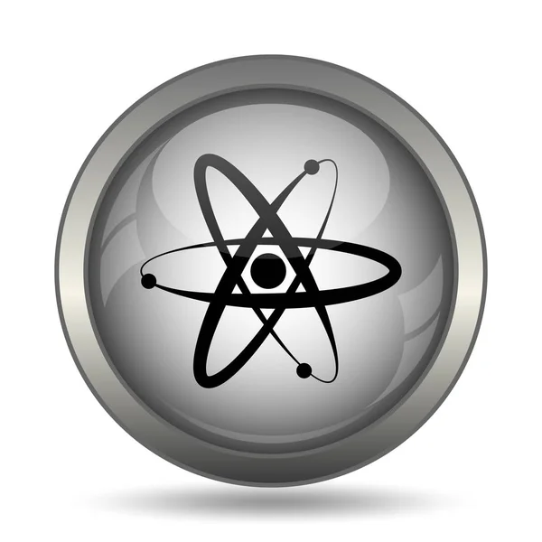 Atomsymbol Schwarzer Website Knopf Auf Weißem Hintergrund — Stockfoto