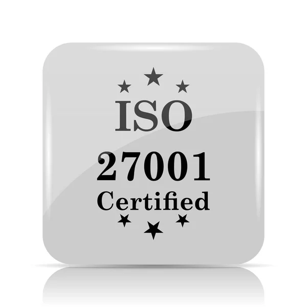 Iso 27001 Ikona Przycisk Internet Białym Tle — Zdjęcie stockowe