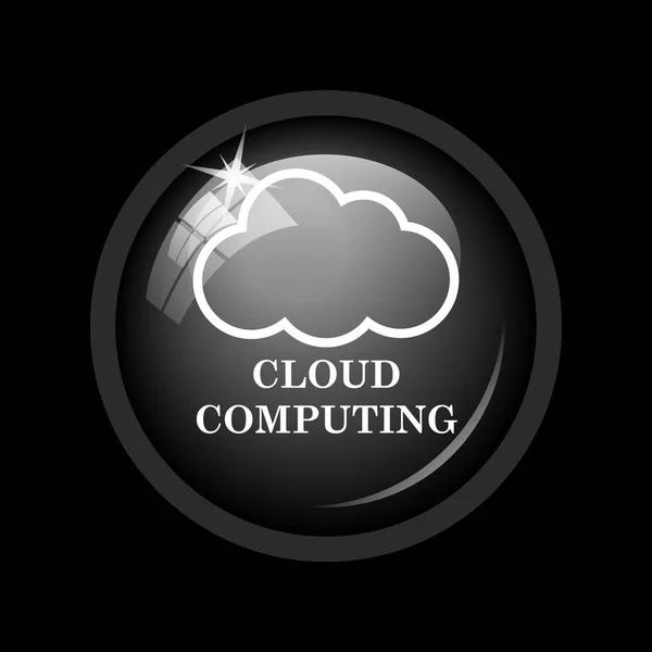 Ikona Chmury Obliczeniowej Przycisk Internet Czarnym Tle — Zdjęcie stockowe