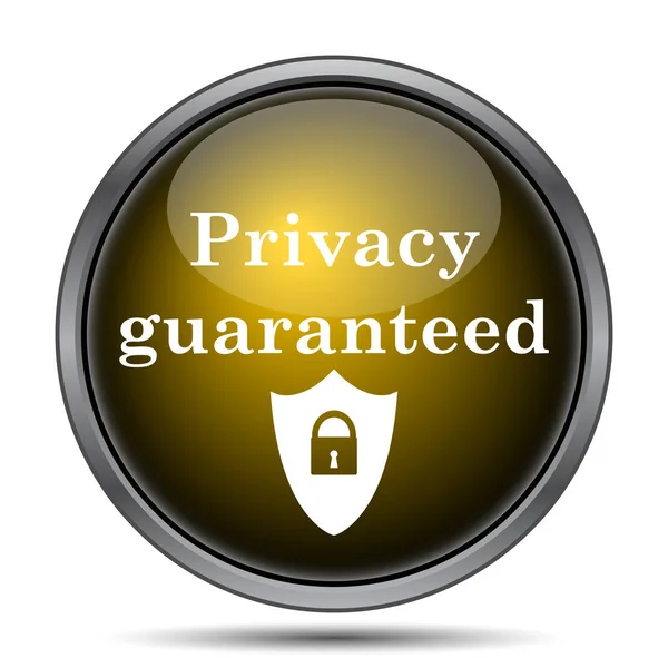 Prywatność Jest Gwarantowana Ikona Przycisk Internet Białym Tle — Zdjęcie stockowe