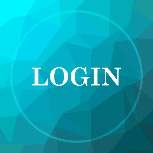 Login icon. Login website button on blue low poly background