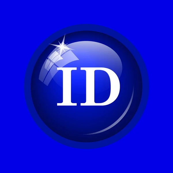 Identyfikator Ikonę Przycisk Internet Niebieskim Tle — Zdjęcie stockowe