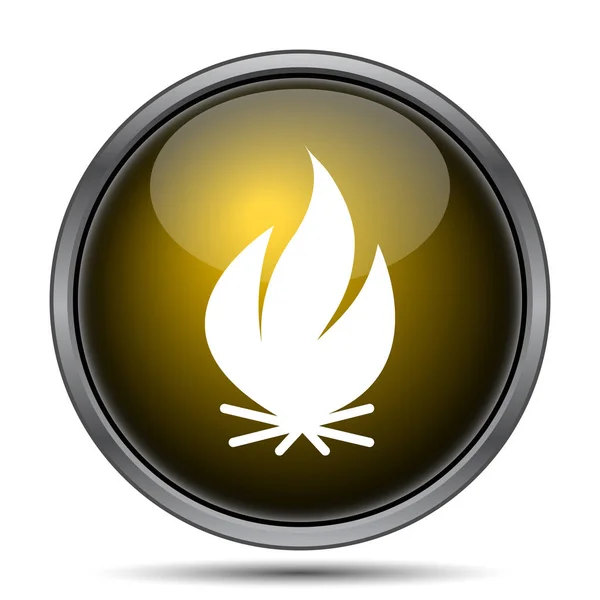 Ikona Ognia Przycisk Internet Białym Tle — Zdjęcie stockowe