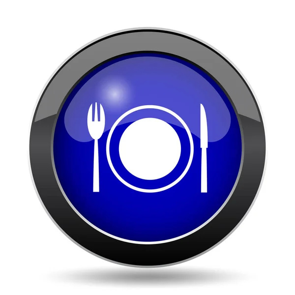 Icono Del Restaurante Botón Internet Sobre Fondo Blanco — Foto de Stock