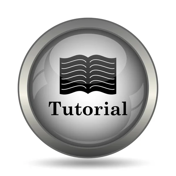 Icona Tutorial Pulsante Sito Web Nero Sfondo Bianco — Foto Stock