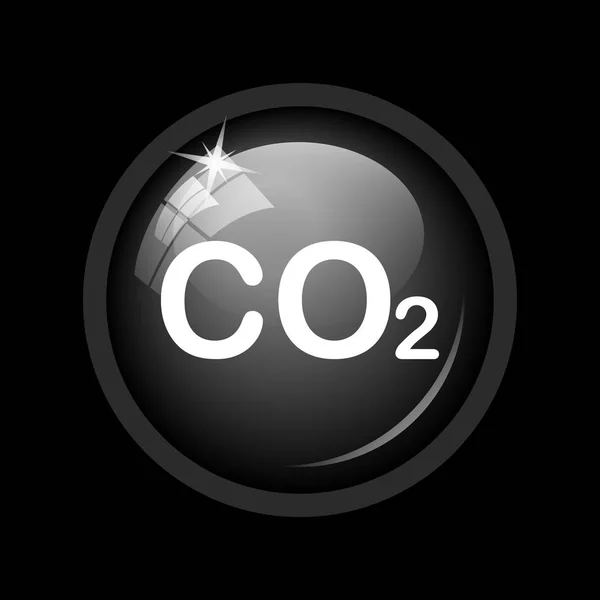 Icona Co2 Pulsante Internet Sfondo Nero — Foto Stock