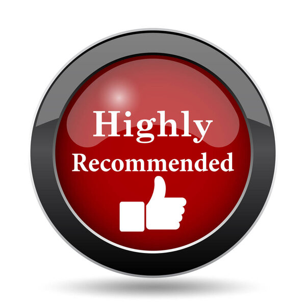 Highly recommended icon. Internet button on white background