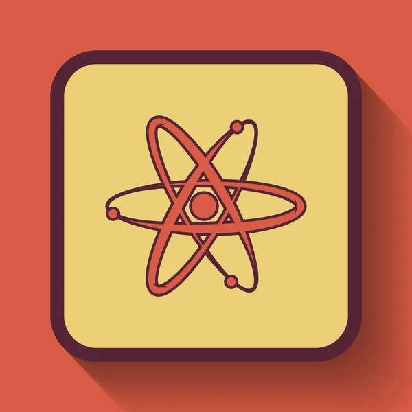 Atomsymbol Farbige Webseite Taste Auf Orangefarbenem Hintergrund — Stockfoto