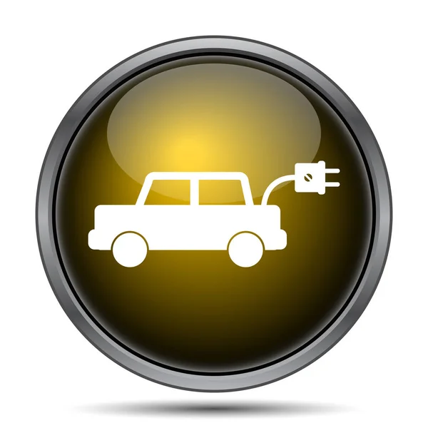 Electric Car Icon Internet Button White Background — Stock Photo, Image