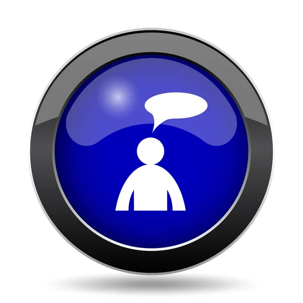 Comments icon - man with bubble — Stock Photo, Image