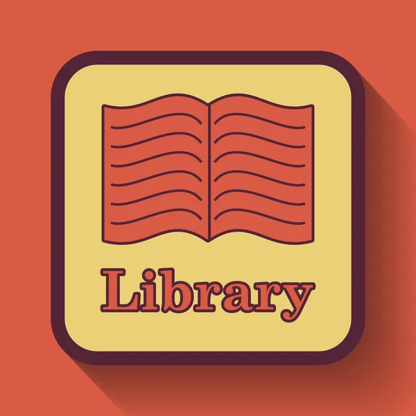 Иконка Библиотеки Цветная Кнопка Сайта Оранжевом Фоне — стоковое фото