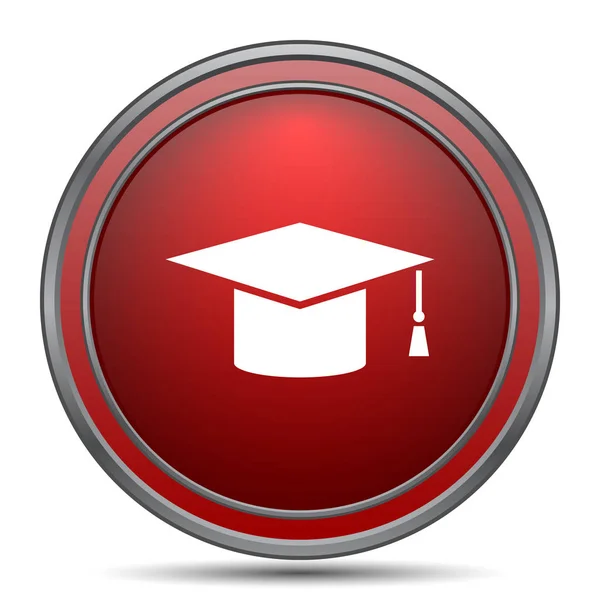 卒業アイコン 白い背景の上のインター ネット ボタン — ストック写真