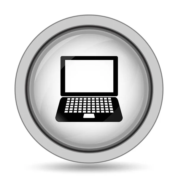 Het Pictogram Van Laptop Internet Knop Witte Achtergrond — Stockfoto