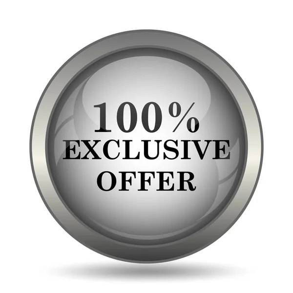 100 Exclusive Offer Icon Black Website Button White Background — Stock Photo, Image