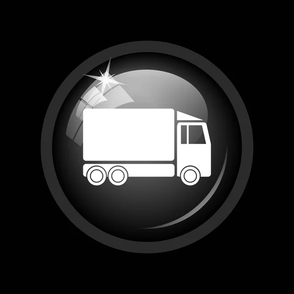 Ikona Samochodu Ciężarowego Przycisk Internet Czarnym Tle — Zdjęcie stockowe
