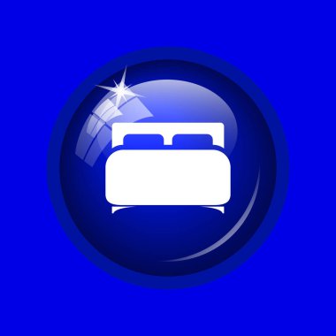 Çift Kişilik Yatak simgesi. Mavi arka plan Internet düğmesini.