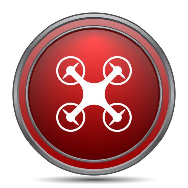 Drone simgesi. Beyaz arka plan üzerinde Internet düğmesi