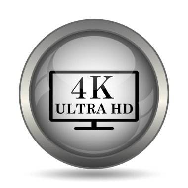 4 k ultra Hd simgesi, beyaz arka planda siyah Web sitesi düğmesini