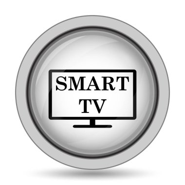 Akıllı tv simgesi. Beyaz arka plan üzerinde Internet düğmesi