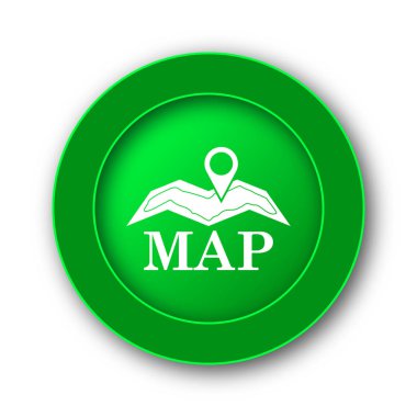 Harita simgesi. Beyaz arka plan üzerinde Internet düğmesi