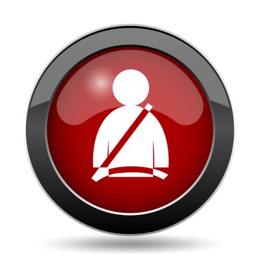 Emniyet kemeri simgesi. Beyaz arka plan üzerinde Internet düğmesi