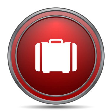 Bavul simgesi. Beyaz arka plan üzerinde Internet düğmesi