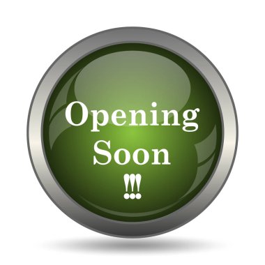 Yakında simge açılıyor. Beyaz arka plan üzerinde Internet düğmesi.