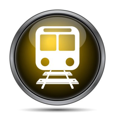 Tren simgesi. Beyaz arka plan üzerinde Internet düğmesi