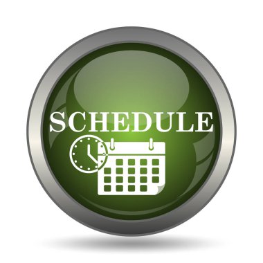 Zamanlama simgesini. Beyaz arka plan üzerinde Internet düğmesi.