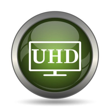 Ultra Hd simgesi. Beyaz arka plan üzerinde Internet düğmesi.