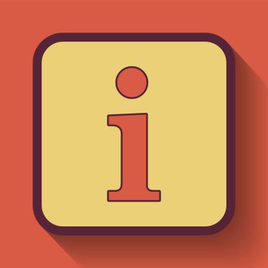 Bilgi simgesi, Web sitesi düğmesini turuncu arka plan üzerinde renkli