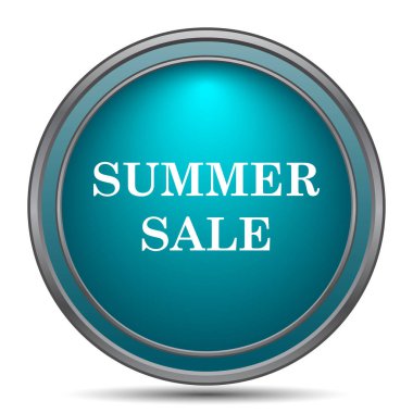 Yaz satış simgesi. Beyaz arka plan üzerinde Internet düğmesi