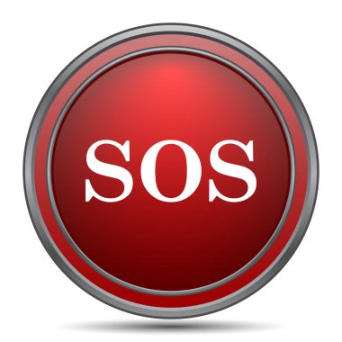 Sos simgesi. Beyaz arka plan üzerinde Internet düğmesi
