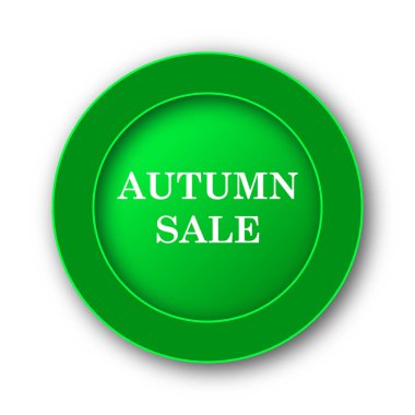 Sonbahar satış simgesi. Beyaz arka plan üzerinde Internet düğmesi