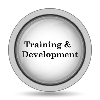 Eğitim ve geliştirme simgesi. Beyaz arka plan üzerinde Internet düğmesi