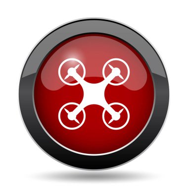 Drone simgesi. Beyaz arka plan üzerinde Internet düğmesi
