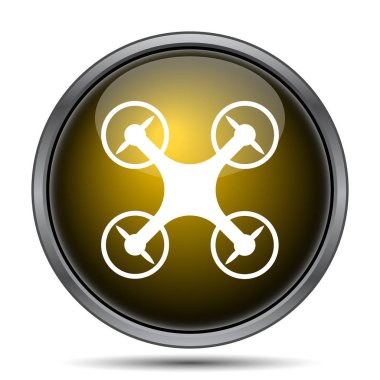 Drone simgesi. Beyaz arka plan üzerinde Internet düğmesi